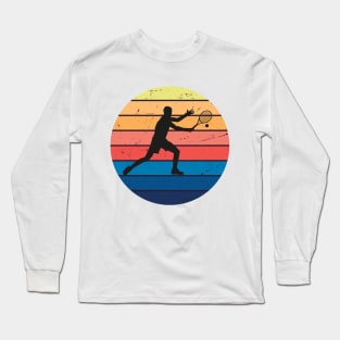 Retro Vintage Tennis,Tennis Player Long Sleeve T-Shirt